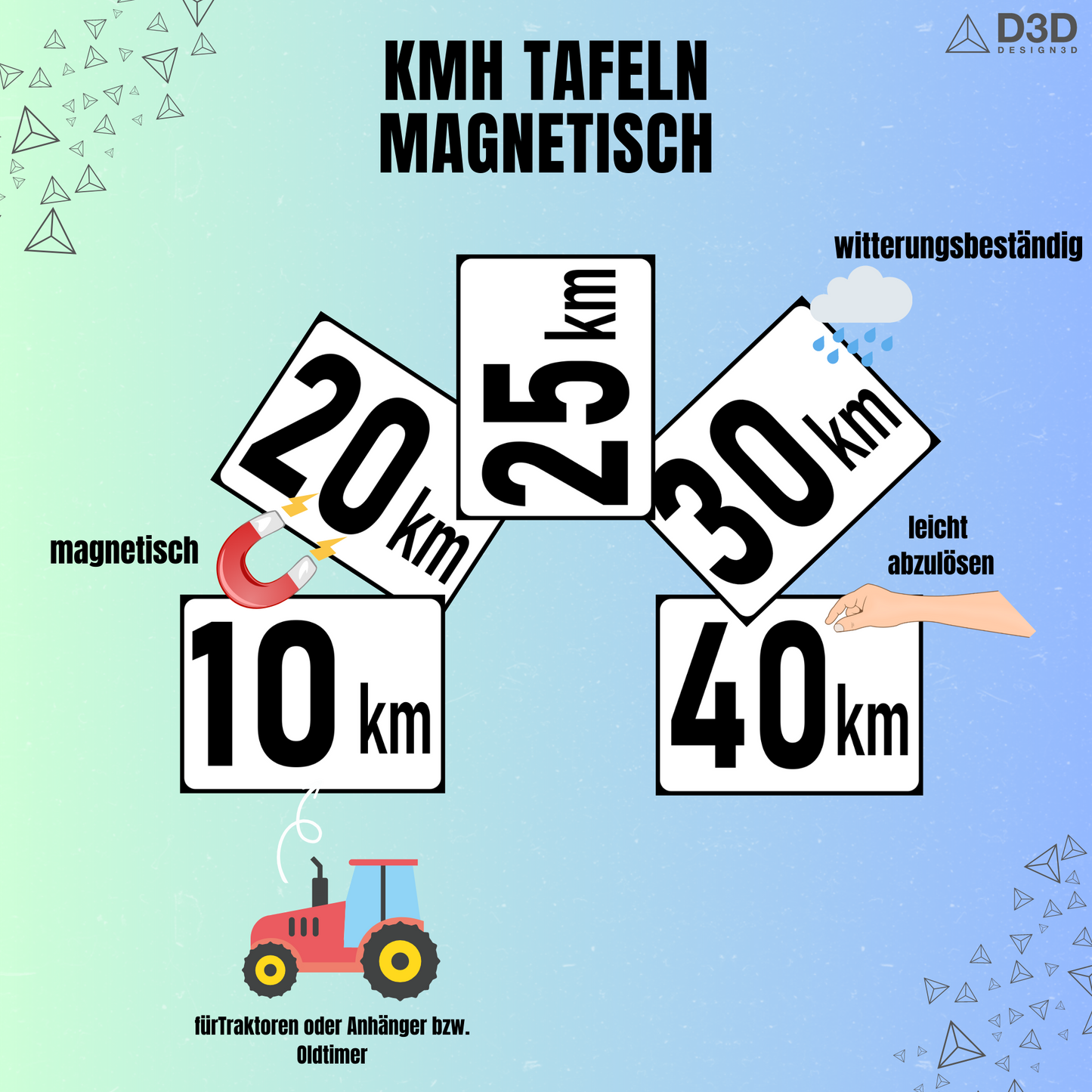 km Tafel Bauartengeschwindigkeit magnetisch | kmh Tafel